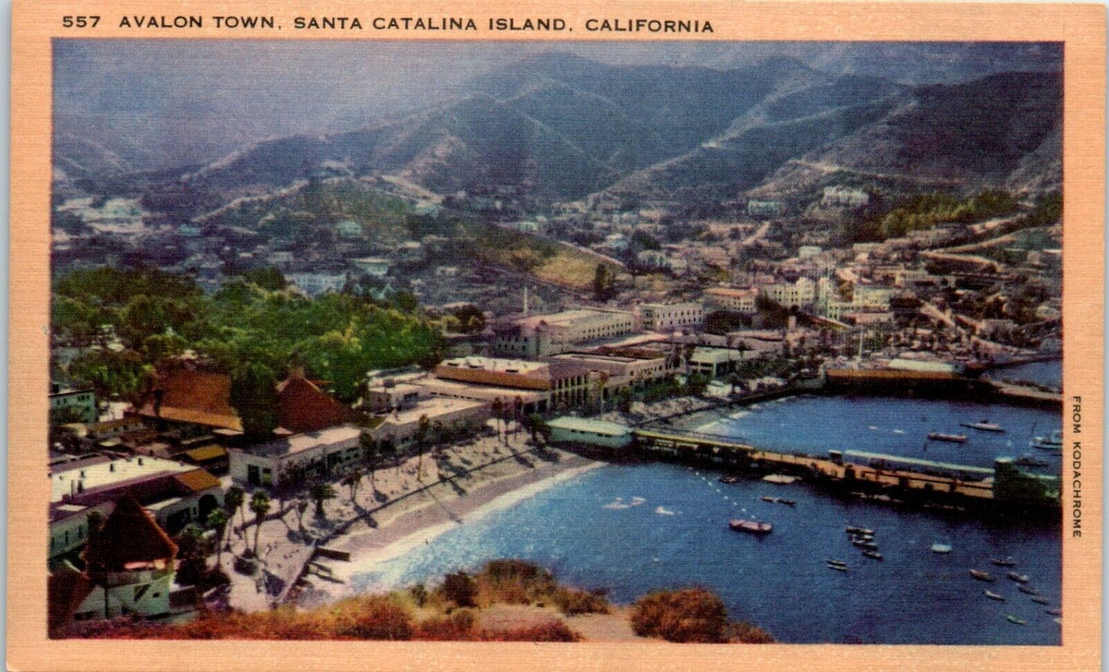 c1940s Linen Postcard Avalon Santa Catalina Island CA California