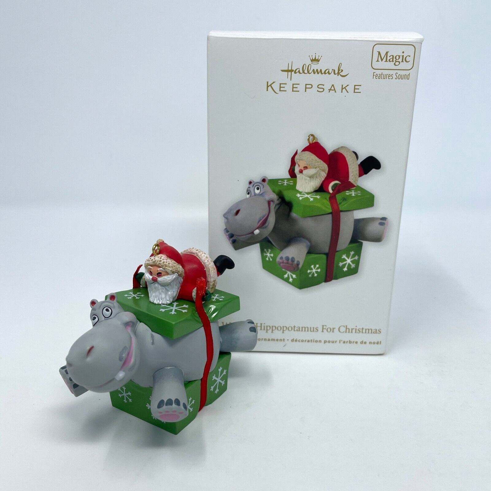 I Want a Hippopotamus for Christmas 2012 Hallmark Magic Ornament Hippo Gift Song