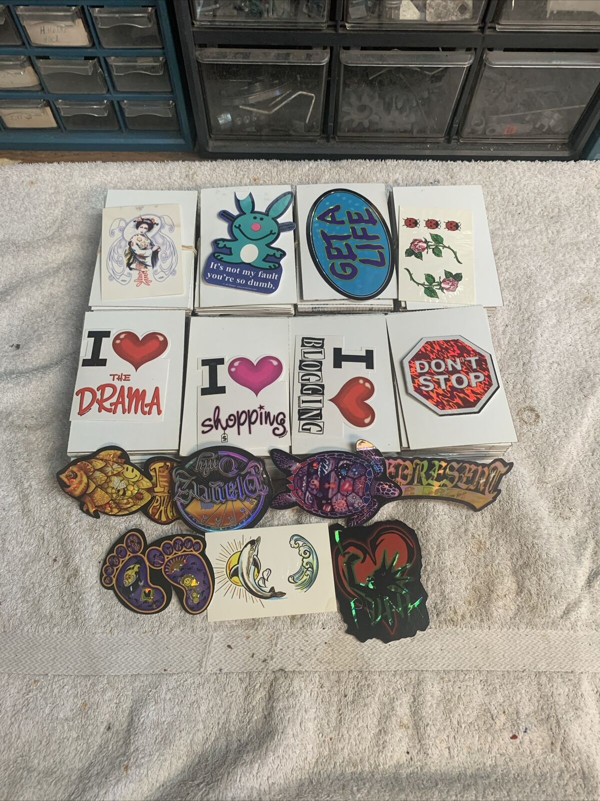 Large Lot  About 240 vending machine Stickers And Tattoo Mix in folders