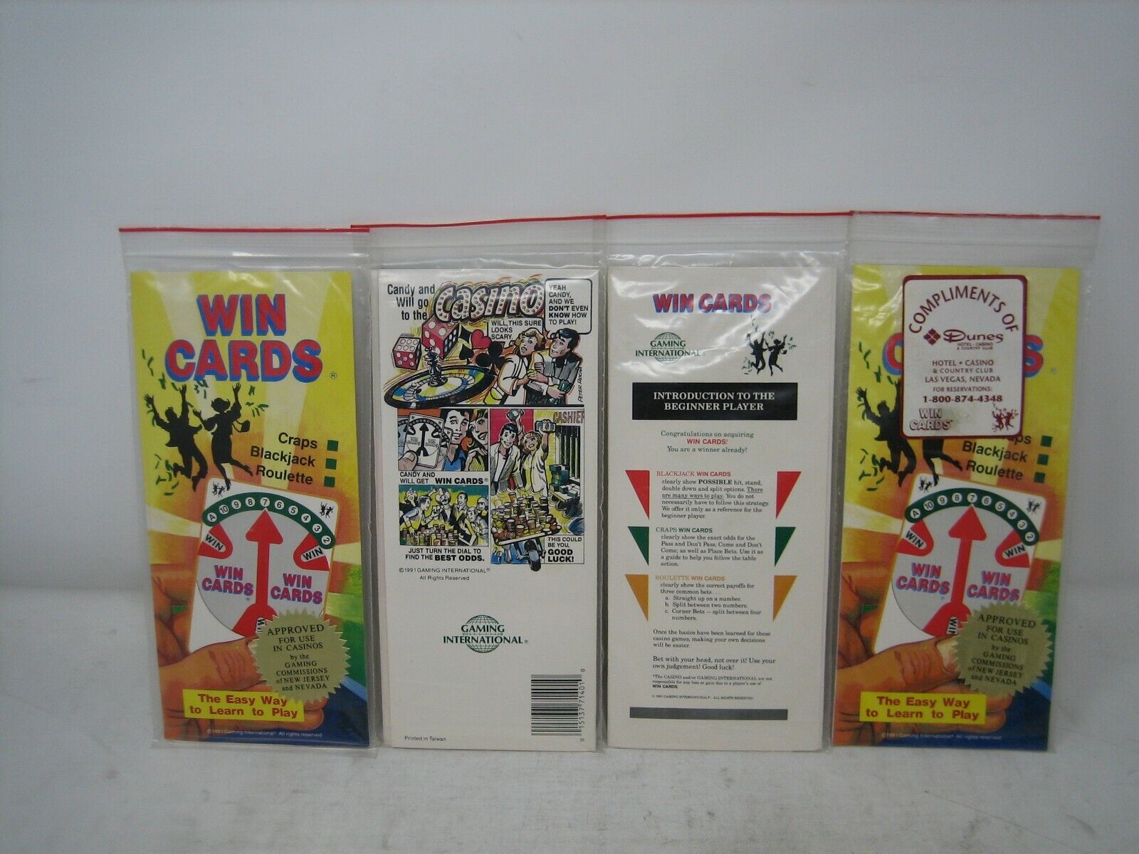 vintage win cards dunes hotel casino unopened 1991 rare promo vtg 90s rat pack