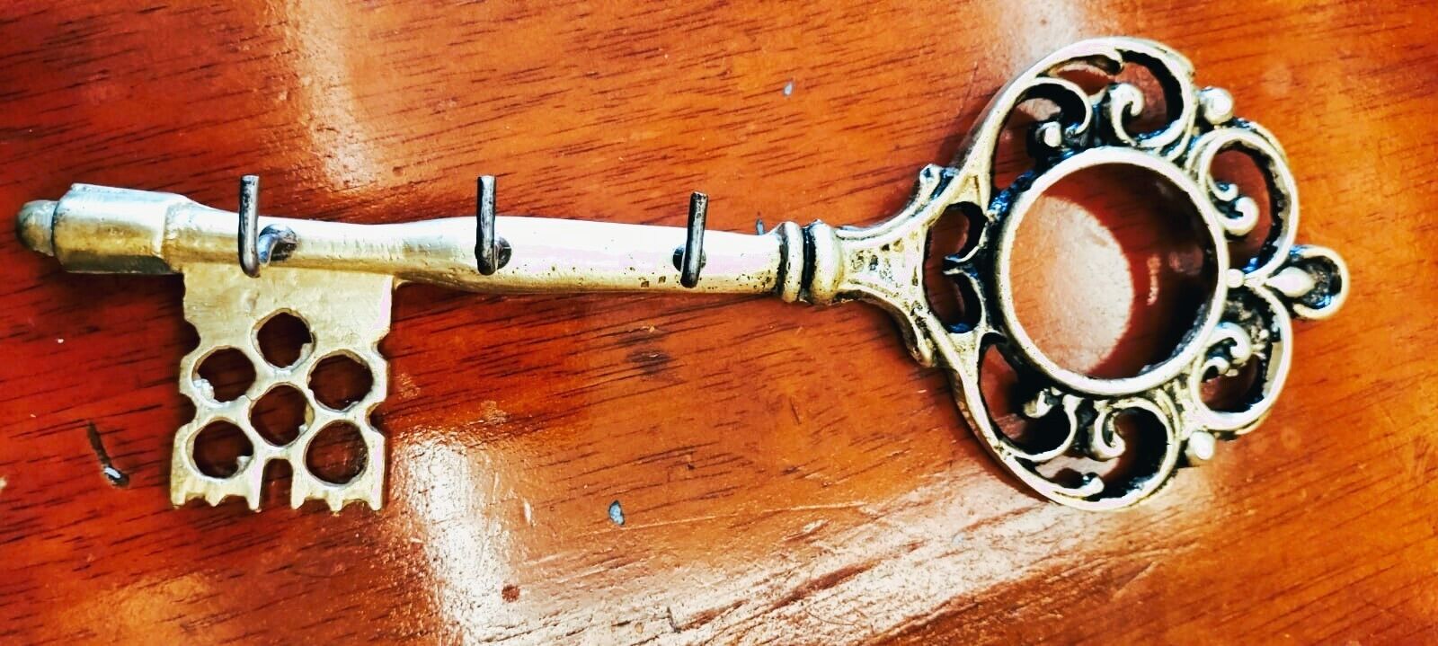 Large antique fancy brass key for a gate, from Middle East