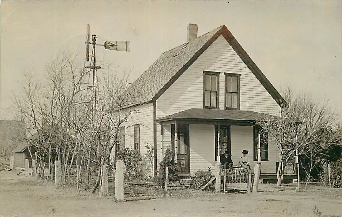 Real Photo Postcard House / Architecture Collection #4018 - Dorrance, Kansas