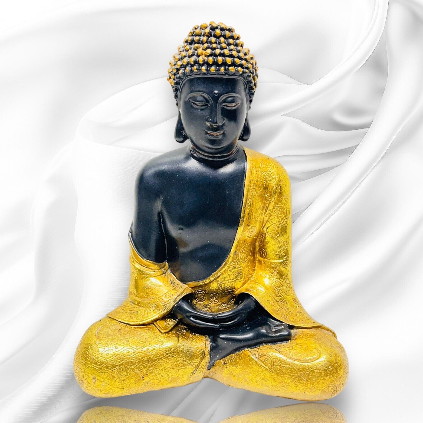 Medium 10” SITTING BUDDHA MEDITATING PEACE STATUE