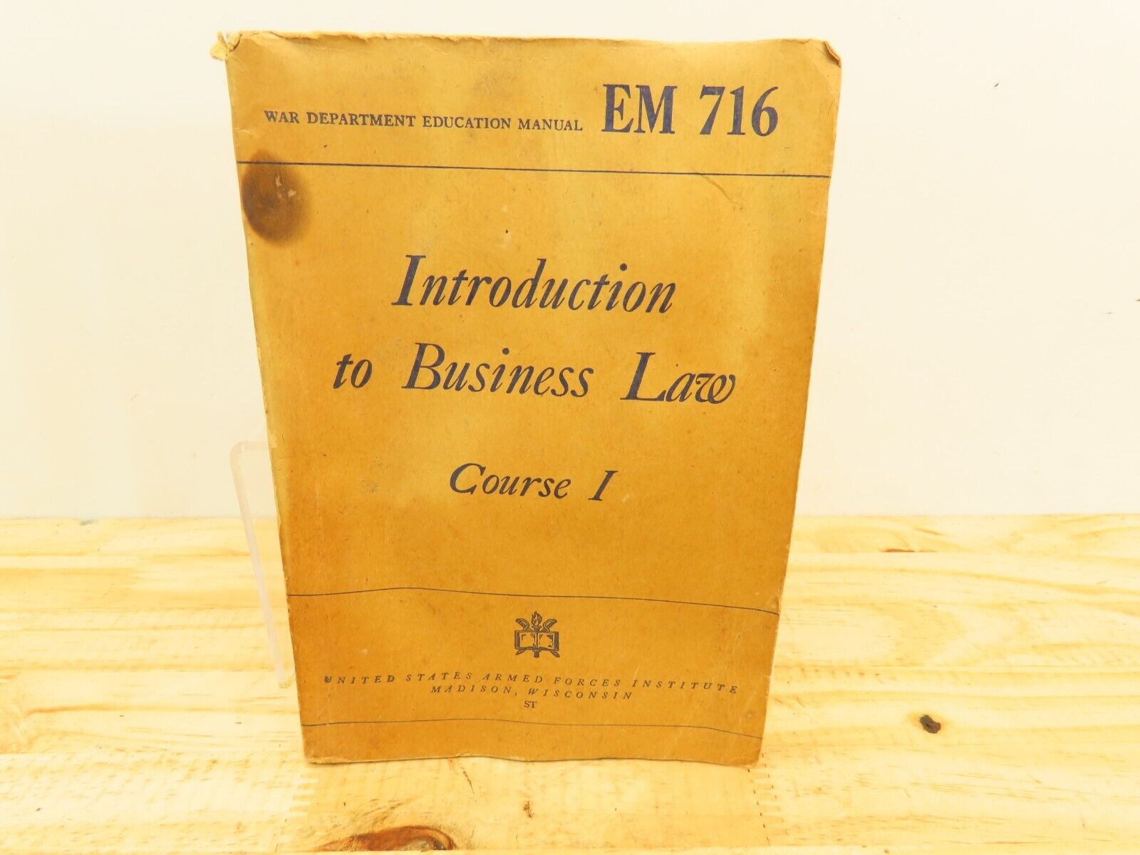 Vintage 1944 WWII War Department Education Manuals Business Law EM 716
