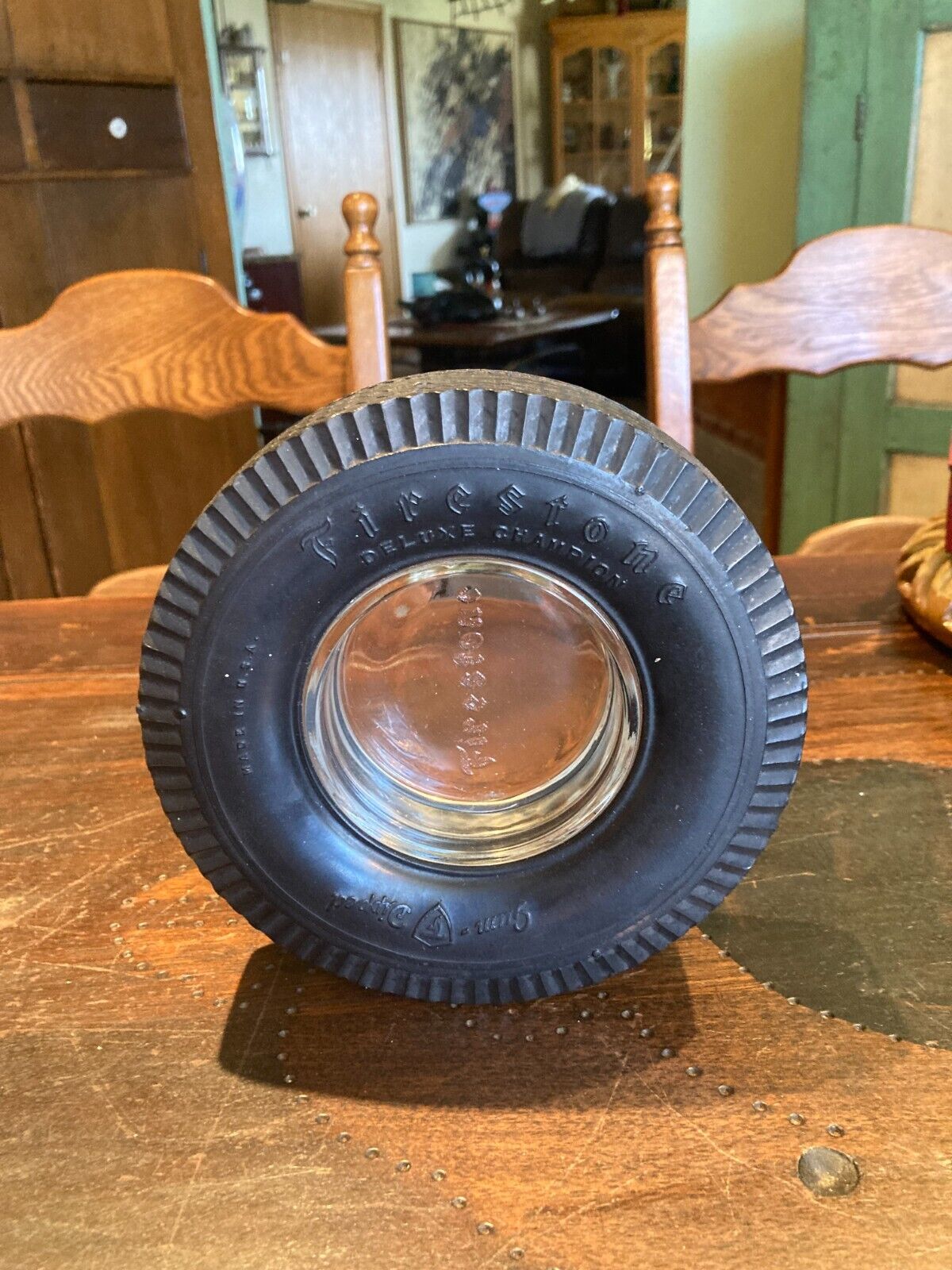 A VERY NICE FIRESTONE DELUXE CHAMPION TIRE ASH TRAY