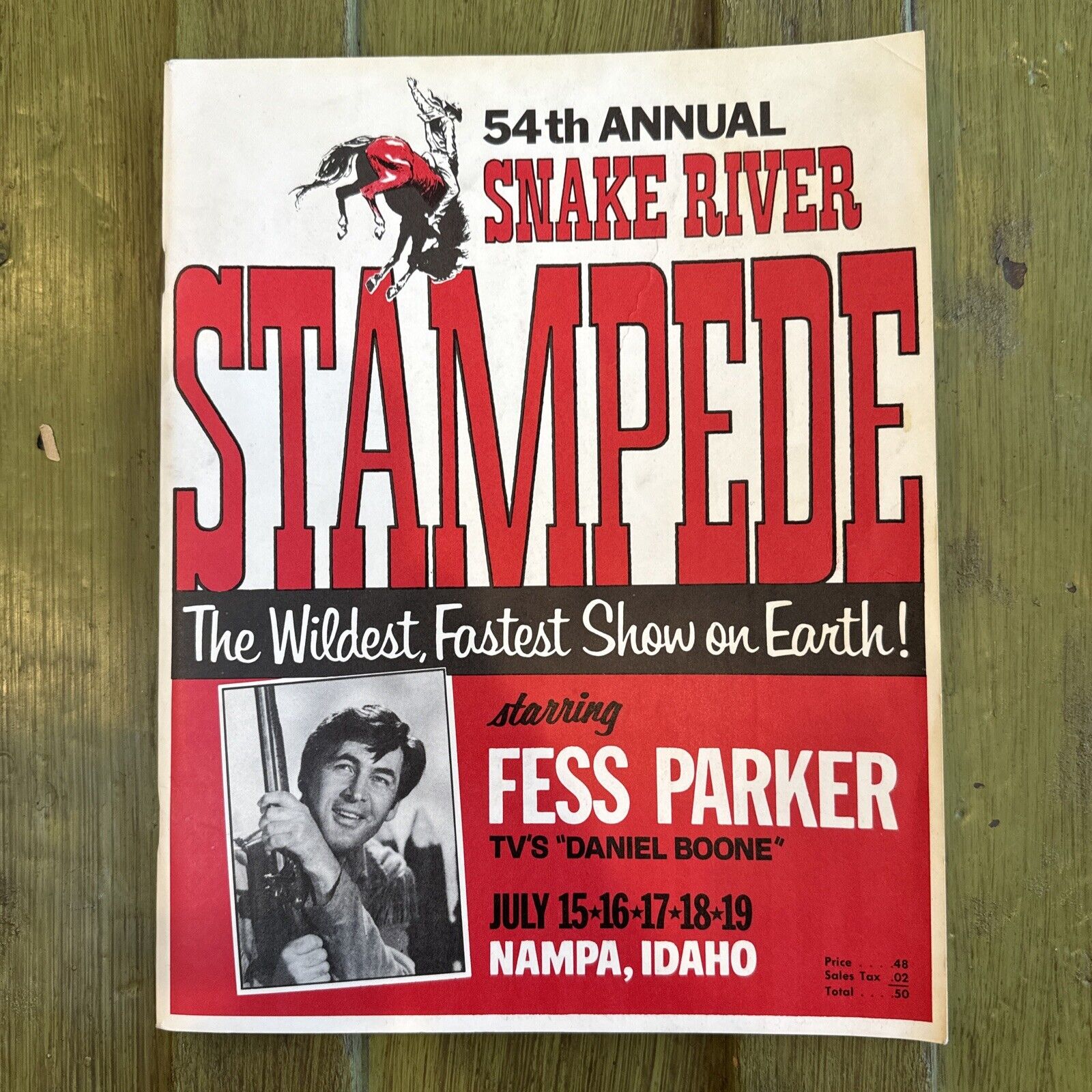 Vintage 1969 Snake River Stampede 54th Rodeo Program Daniel Boone Fess Parker