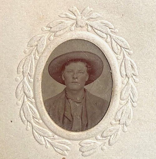 RARE CIVIL WAR COWBOY GEM TINTYPE PHOTO IN POTTER'S PAT. MARCH 7, 1865 SLEEVE