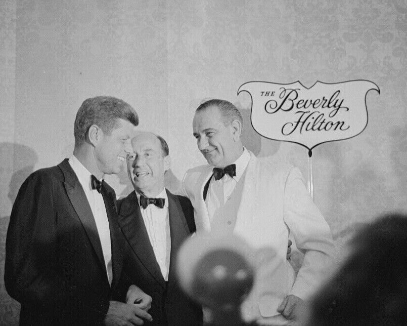 8x10 Glossy Black & White Art Print 1960 John Kennedy & Lyndon Baines Johnson