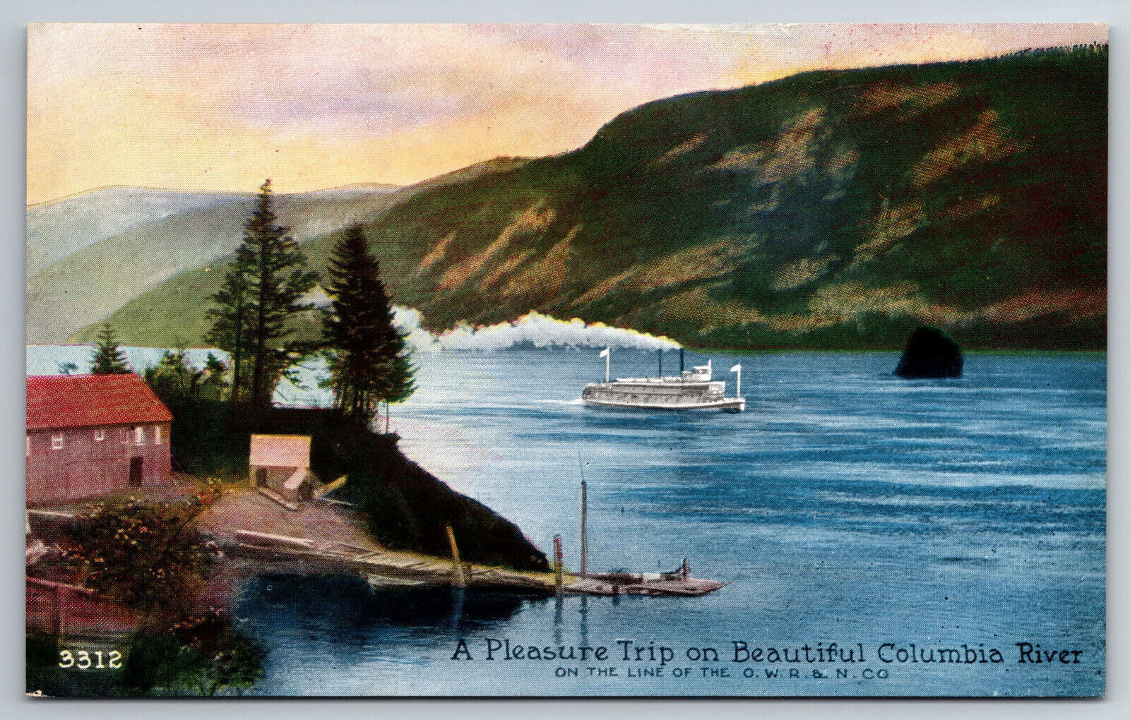 Vintage Postcard OR Columbia River Boat O.W.R. & No. Co Divided Back ~8289