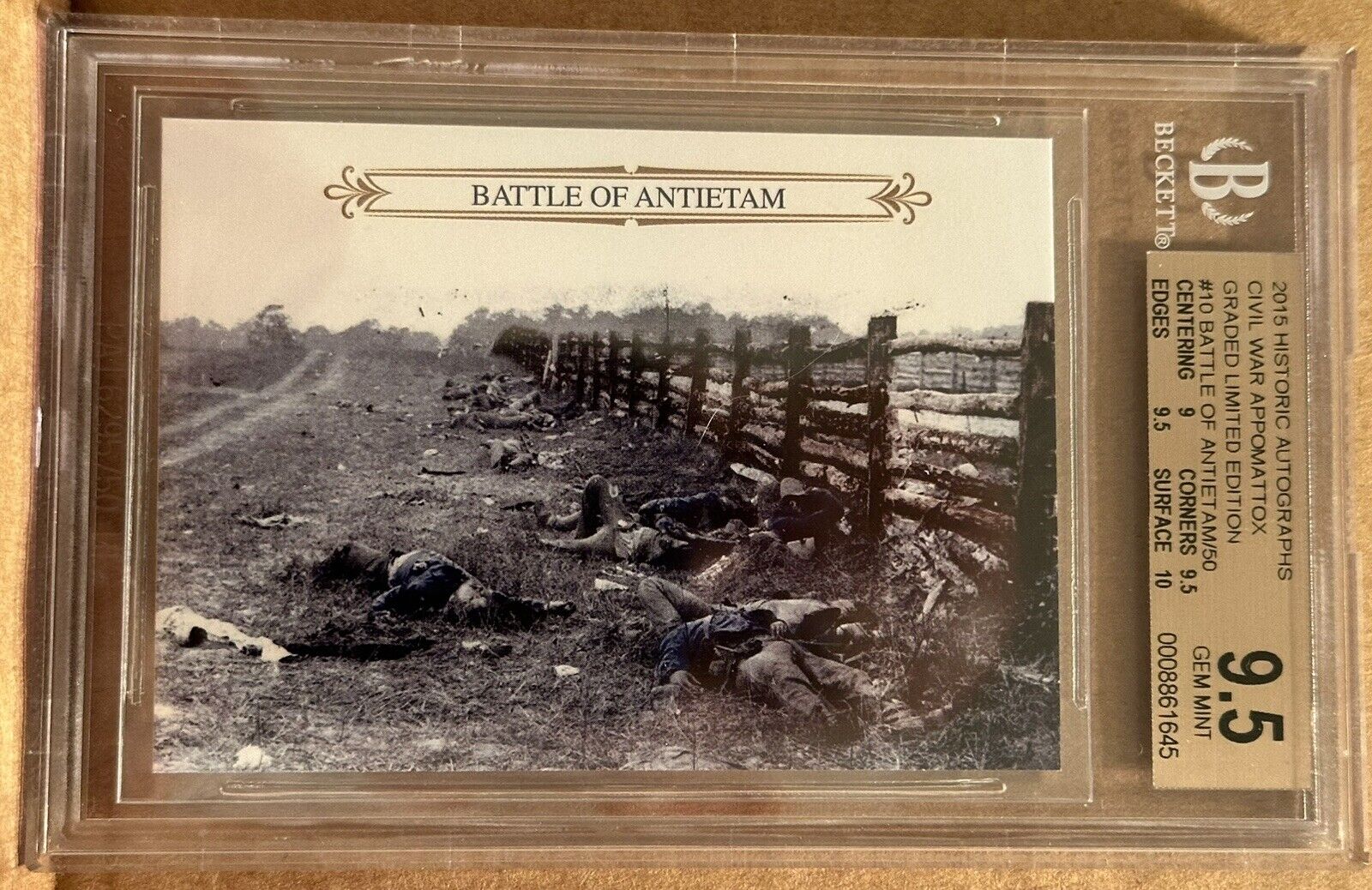 Historic Autographs Civil War Appomattox Beckett BGS 9.5 Battle Of Antietam /50