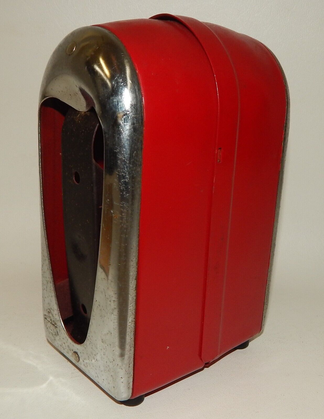 Vintage Red Marathon Tux Metal Chrome MCM Retro Diner Napkin Holder