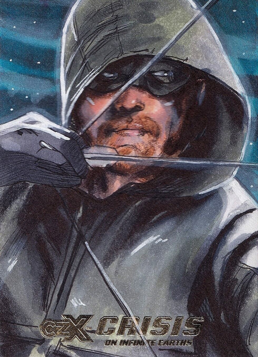 Cryptozoic CZX Crisis on Infinite Earths Green Arrow 1/1 Sketch by Tolunay Kskn