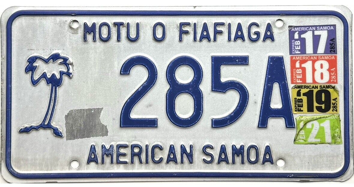 *BARGAIN BIN*  2017-2021 American Samoa License Plate #285A