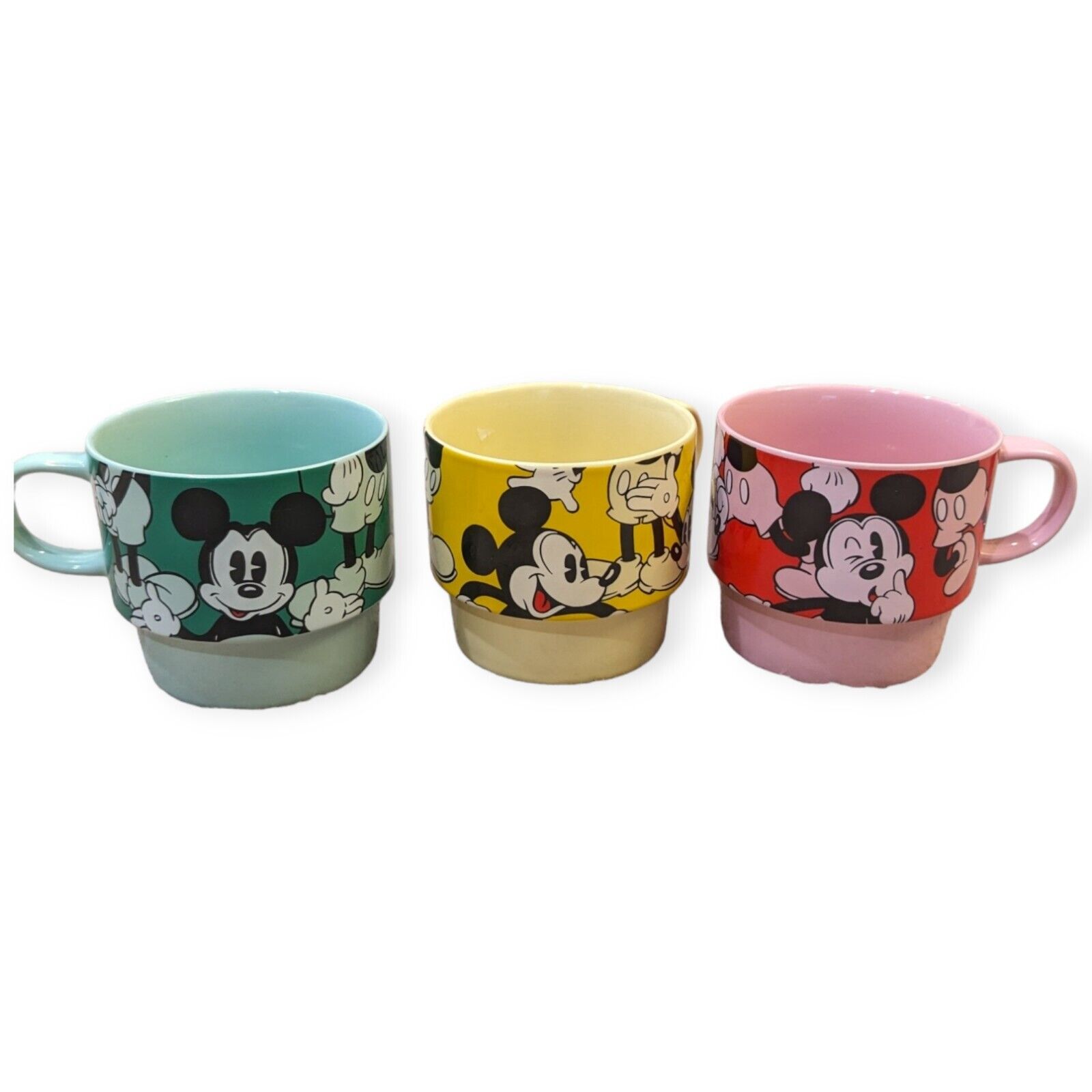 Vintage Mickey Mouse Set Of 3 Coffee Mugs Made In Japan