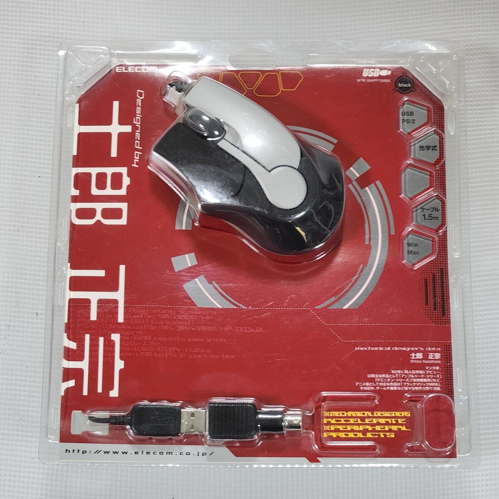 Shirow Masamune Elecom PC Computer Mouse Ghost in the Shell NEW & UNOPENED