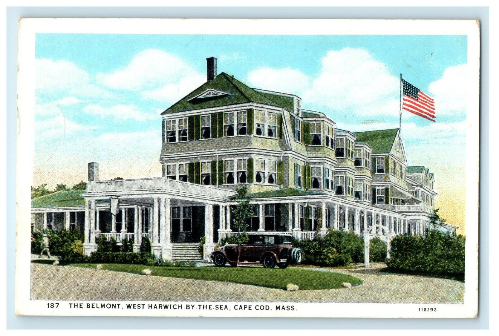 c1933 The Belmont, West Harwich, Cape Cod Massachusetts MA Vintage Postcard