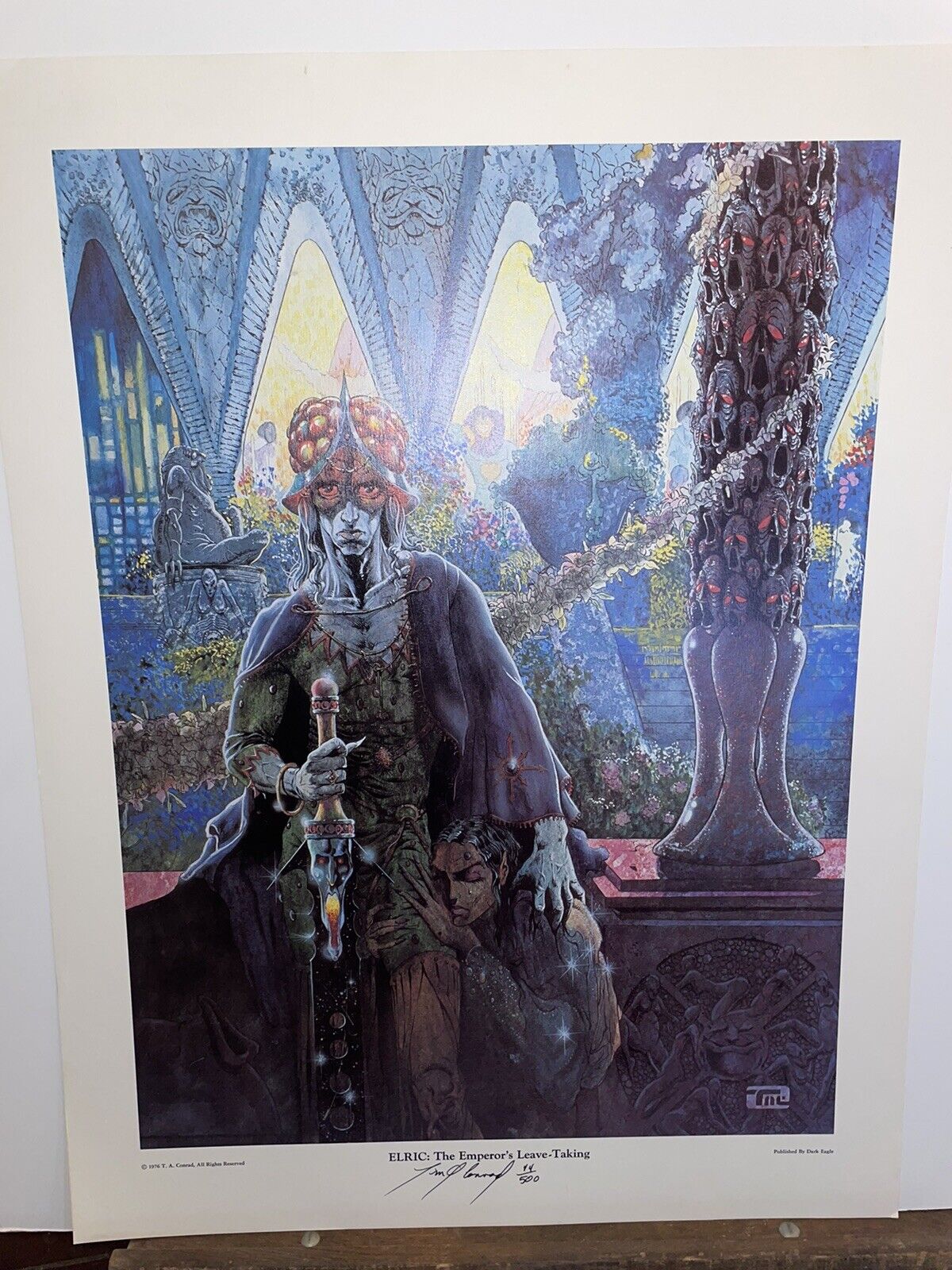 T.A. Conrad signed poster Elric: The Emperor\'s Leave-Taking