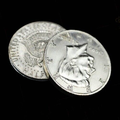 Magnetic Flipper Coin Butterfly Coin (Half Dollar Size) Magic Tricks Close Up