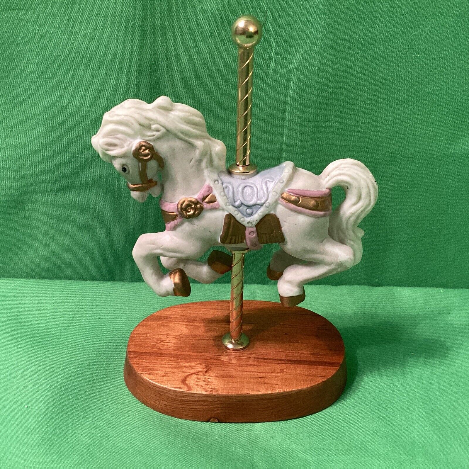 Decorative AGC Porcelain Carousel Horse, wood base, 4.5\