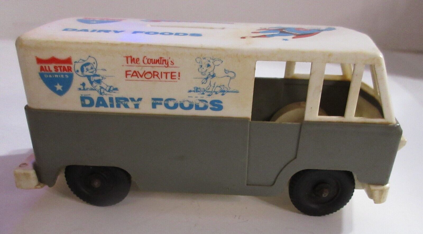 RARE Vintage 1950's All Star Dairy Foods SUPERMAN Advertising Bank Truck HTF
