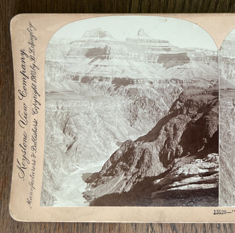 ARIZONA SV  ~ Grand Canyon ~ Colorado River ~ Panorama Keystone 1900s Stereoview