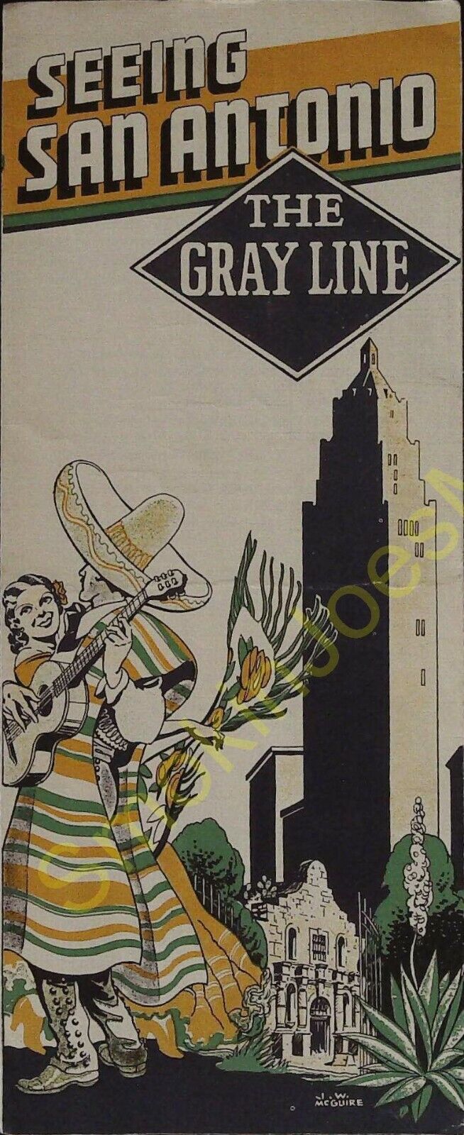 Vintage Travel Brochure Seeing San Antonio The Gray Line 1953