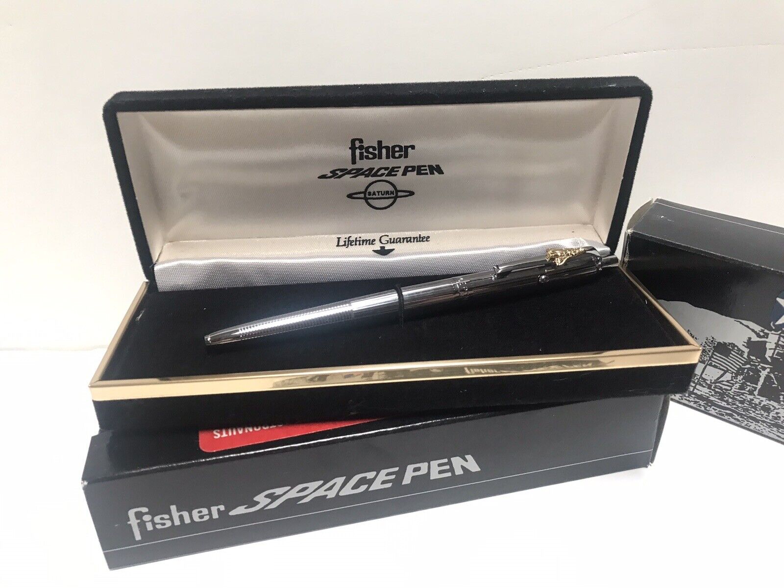 Vintage Fisher Space AG7-SH Original Astronaut Pen With Gold Space Shuttle NOS