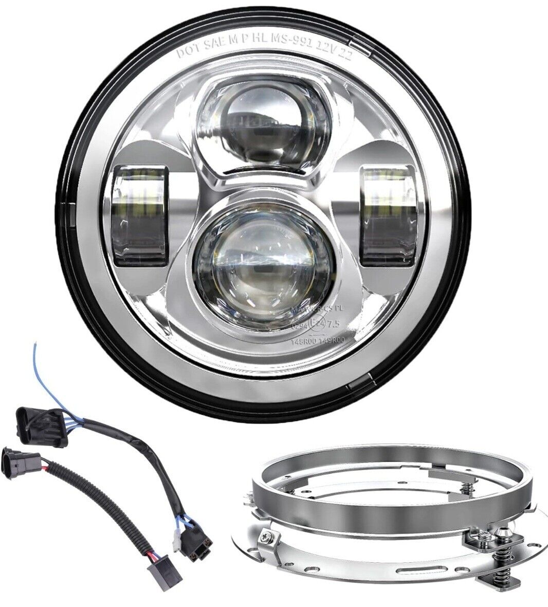 Z-OFFROAD New Motorcycle 7 Inch LED Headlight DOT Kit Compatible with Harley Dav
