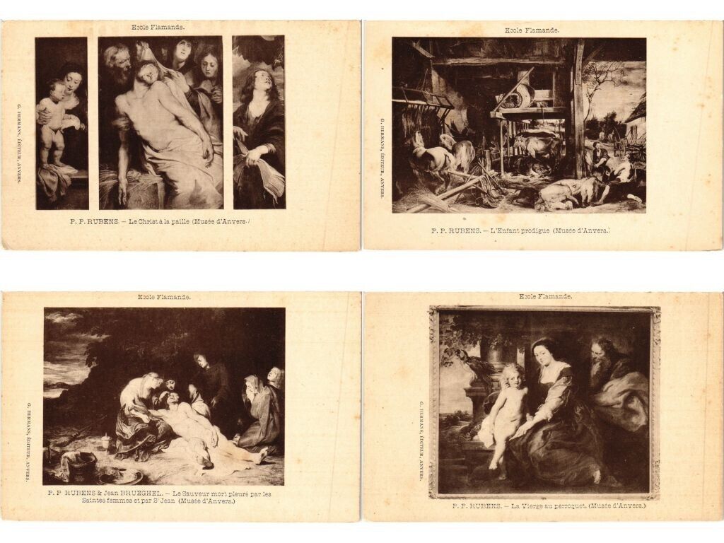 ART PAINTINGS MUSEUM ANTWERP BELGIUM, 40 Vintage Postcards Pre-1920 (L6008)