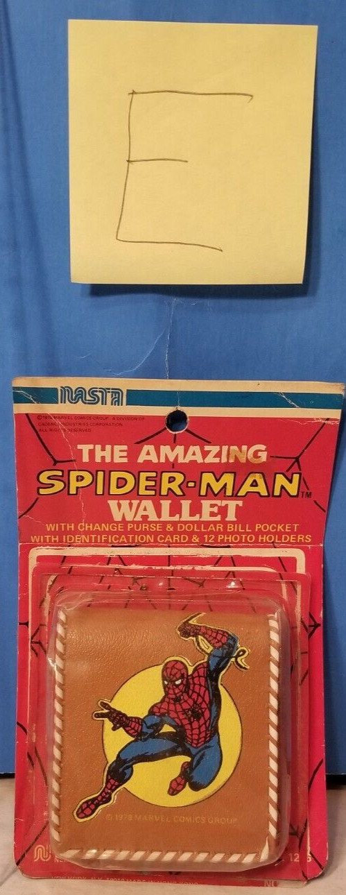 💥 1978 Marvel Comics Spider-man Wallet CLEAN TAN RARE NEW ON CARD Opened E 💥