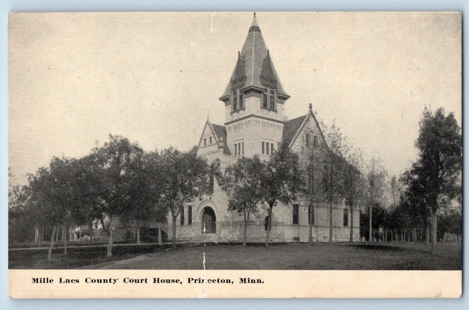 Princeton Minnesota Postcard Mille Lacs County Court House Building 1910 Vintage