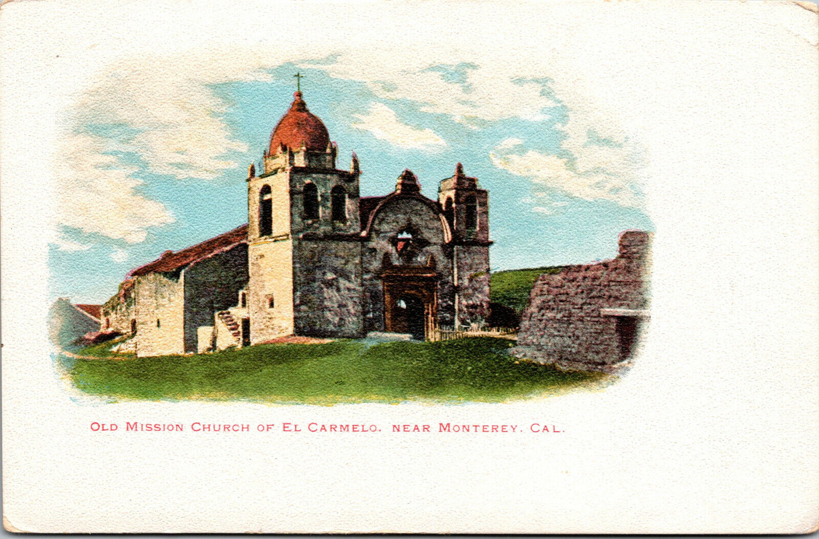 Vtg 1900s Old Mission Church of El Carmelo near Monterey California CA Postcard