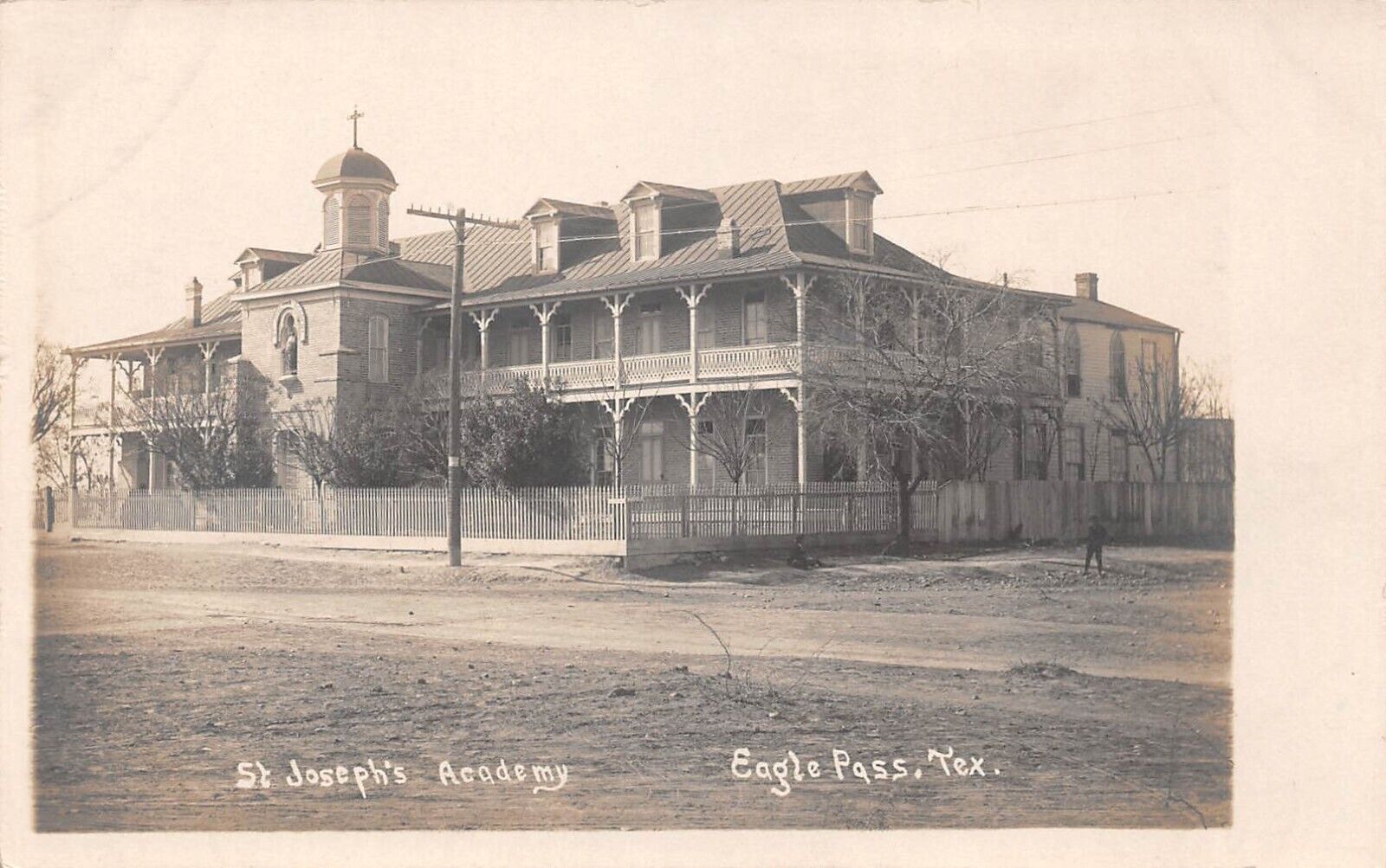 RPPC Eagle Pass Texas TX St Joseph's Academy Girl's School c1910 Photo Postcard