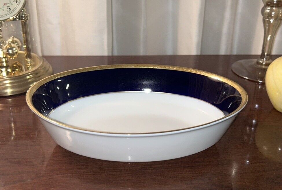 Noritake Legacy Valhalla Vegetable Bowl White Gold Cobalt Pristine New