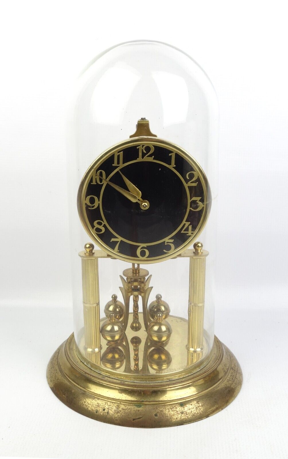 Vintage KS Kern & Sohne Mechanical Anniversary Clock Glass Domed Parts Repair