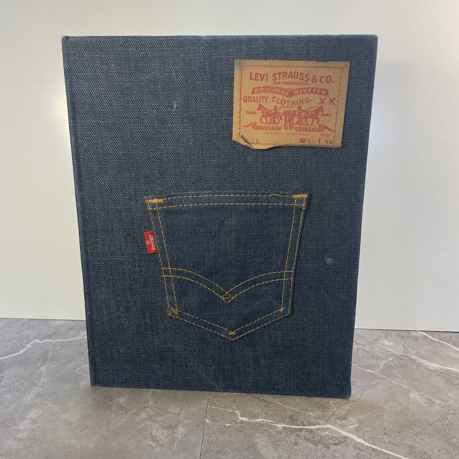 Vintage 1970's Red Tag Levi's Denim Folder / Clipboard