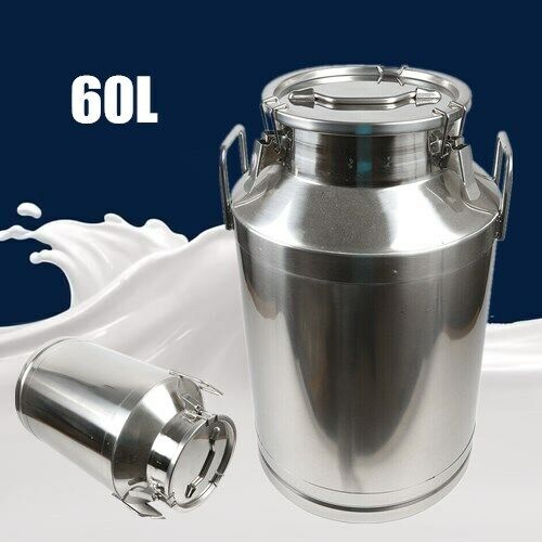 60L Stainless Steel Milk Can Barrel Drum Wine Beer Whiskey Storage Oil Rice Tank