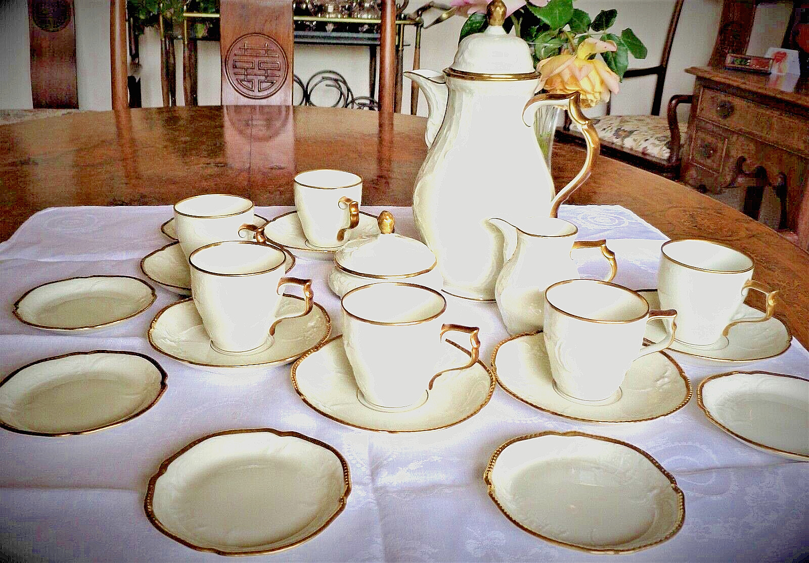 Antique Rosenthal Germany 23pc set coffee pot cream sugar 6cups saucers 6 plates