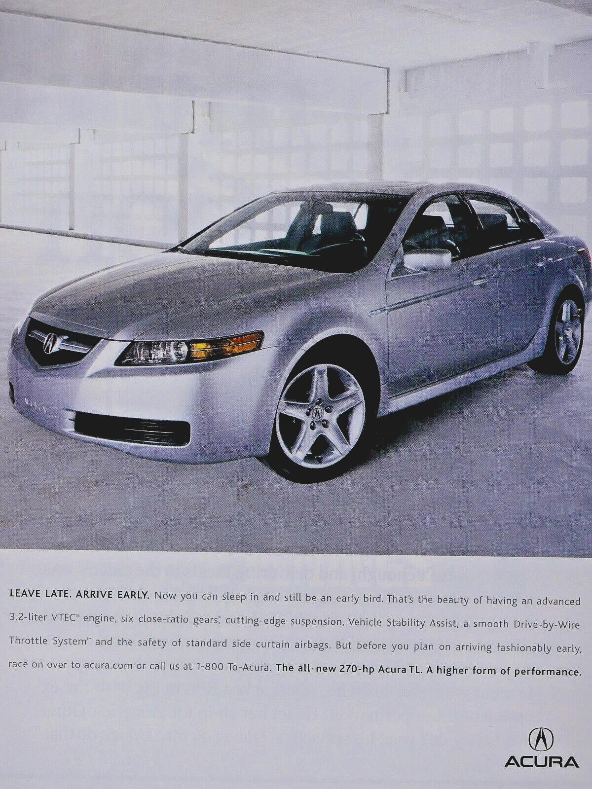 2003 Acura TL  Vintage A Higher Form Of Performance Original Print Ad 8.5 x 11\