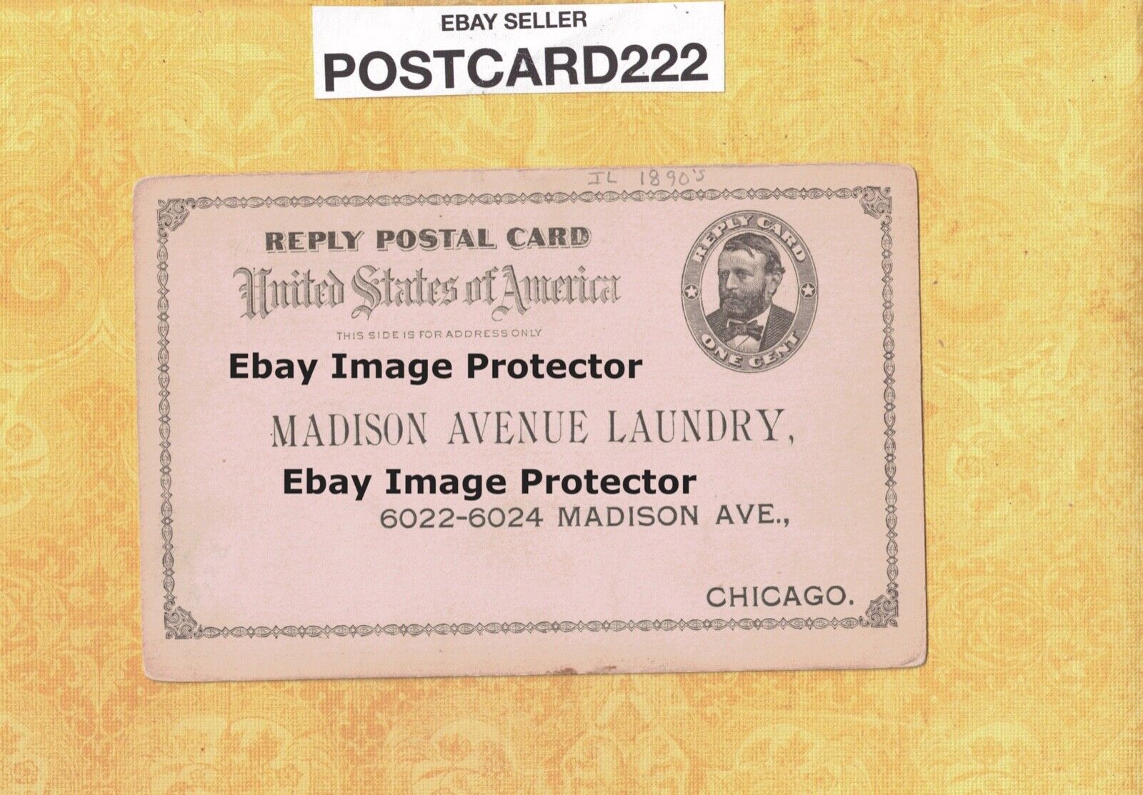 IL Chicago 1890s rare postal postcard Madison Avenue LAUNDRY 6022-6024 Mad Ave
