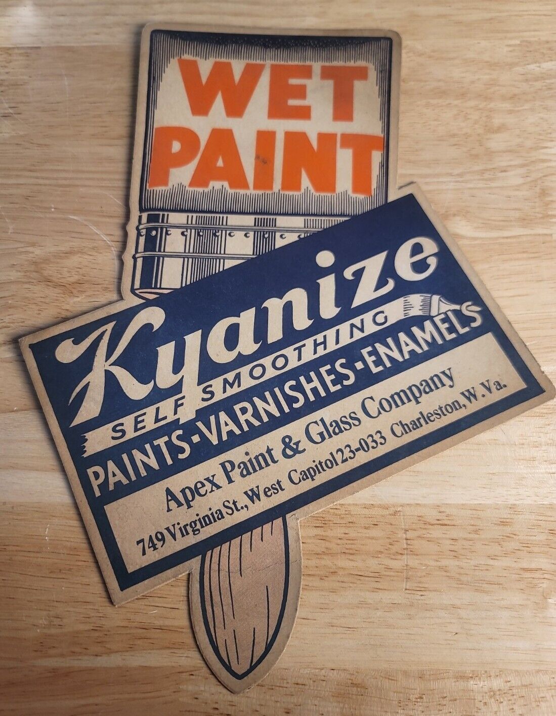 Vintage Original KYANIZE Wet Paint Advertising Self Smoothing Card Stock
