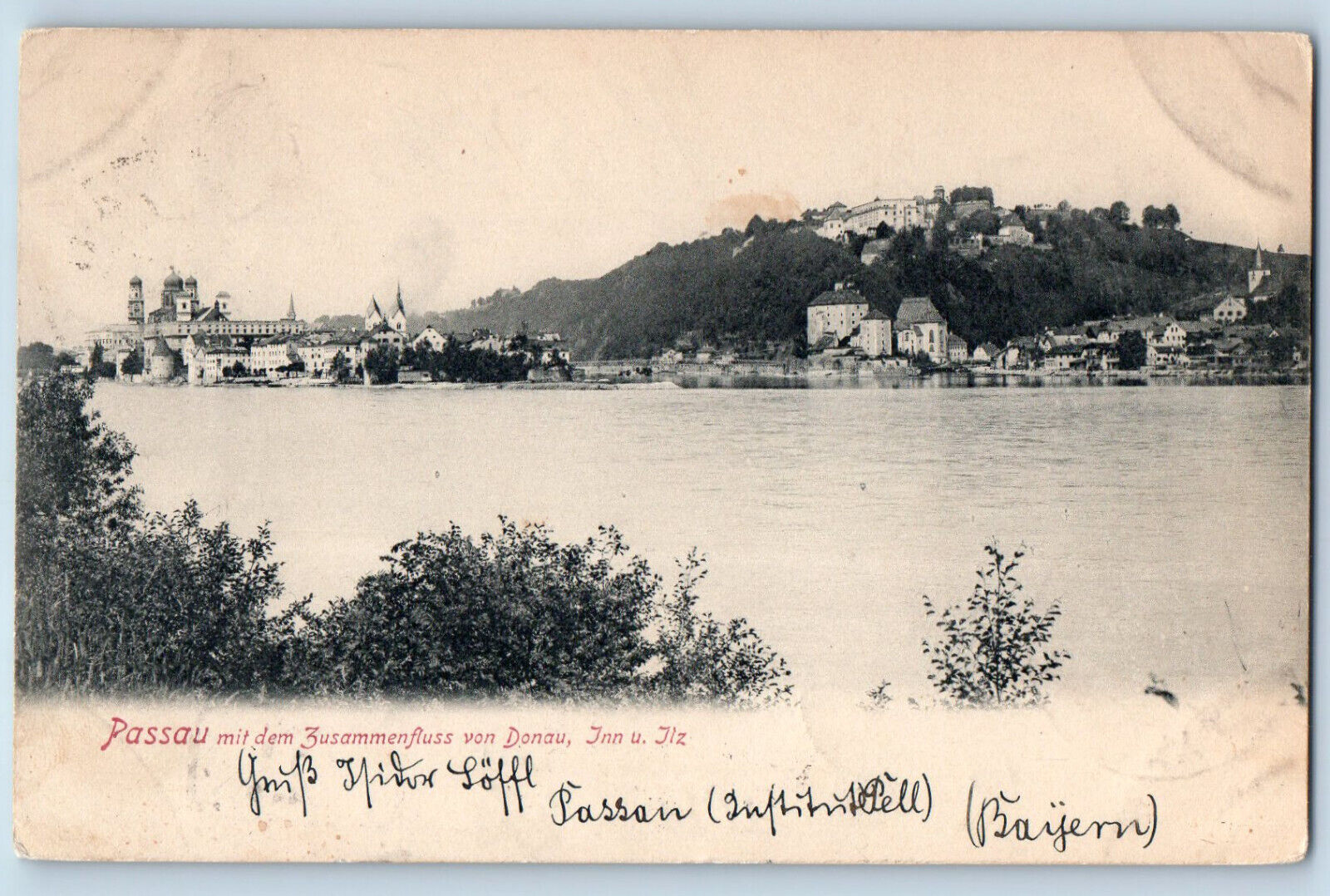 Passau Germany Postcard Passau With The Confluence Of Danube 1905 Antique