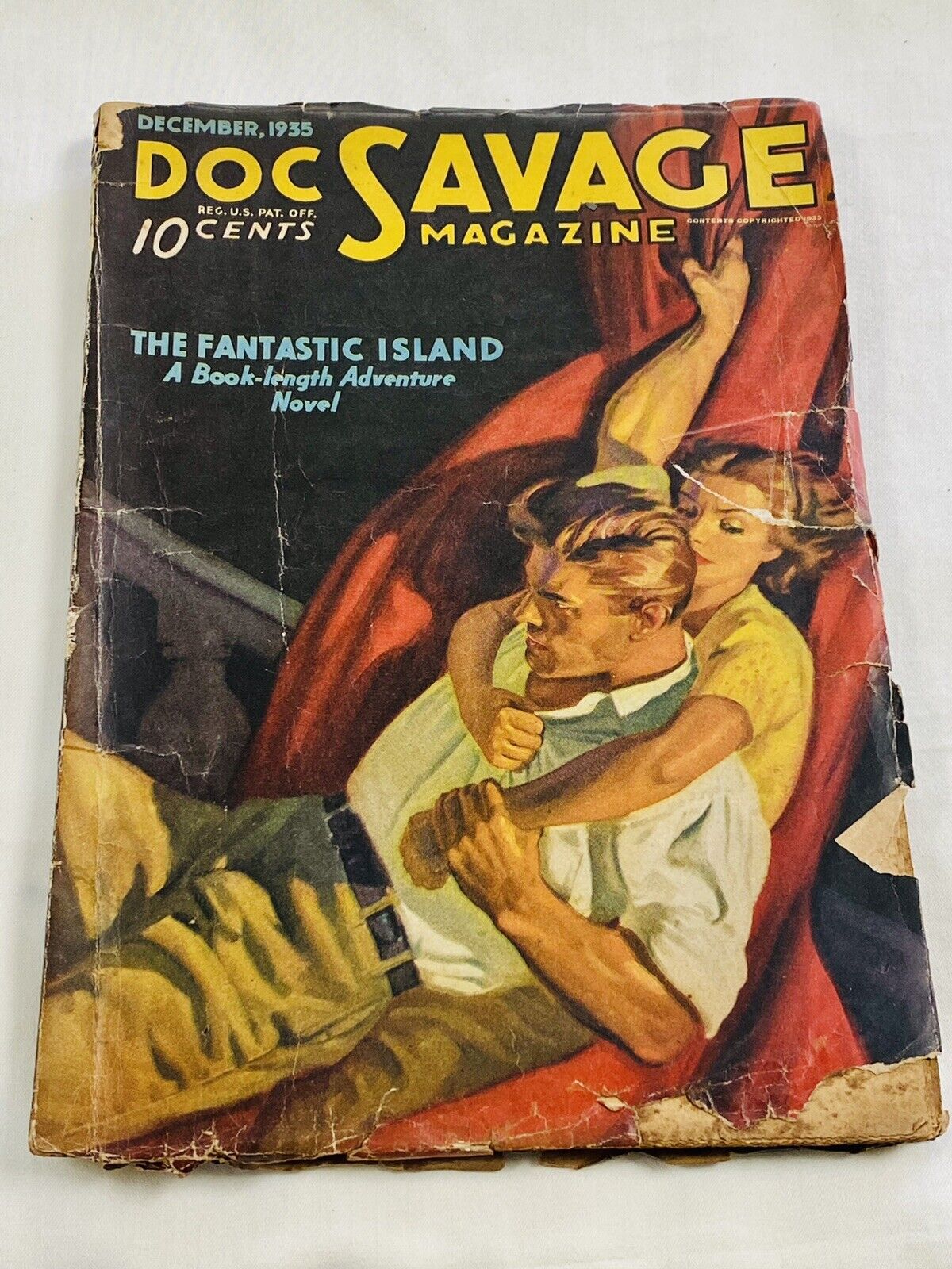 Original Doc Savage December 1935 Pulp Magazine “Fantastic Island” Volume 6 # 4