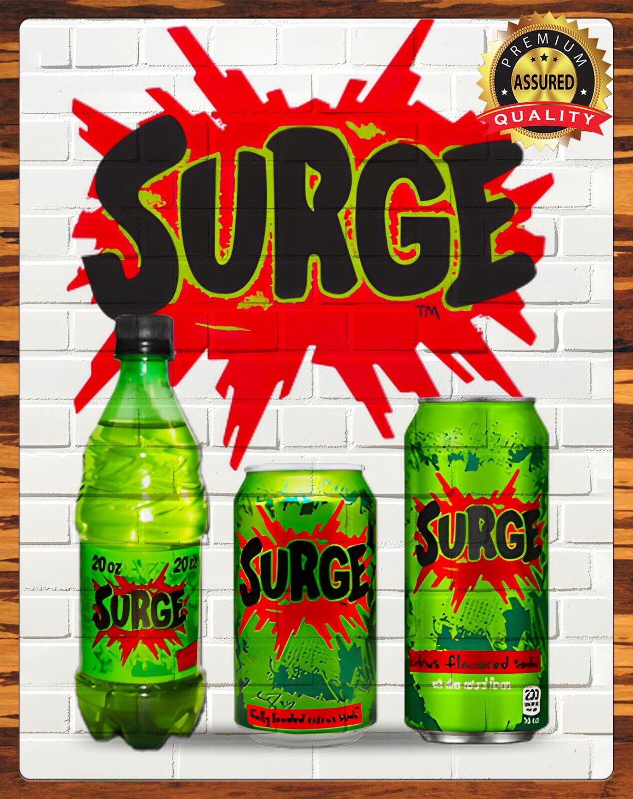 Surge Soda - Coca-Cola Company - 1990s - Metal Sign 11 x 14
