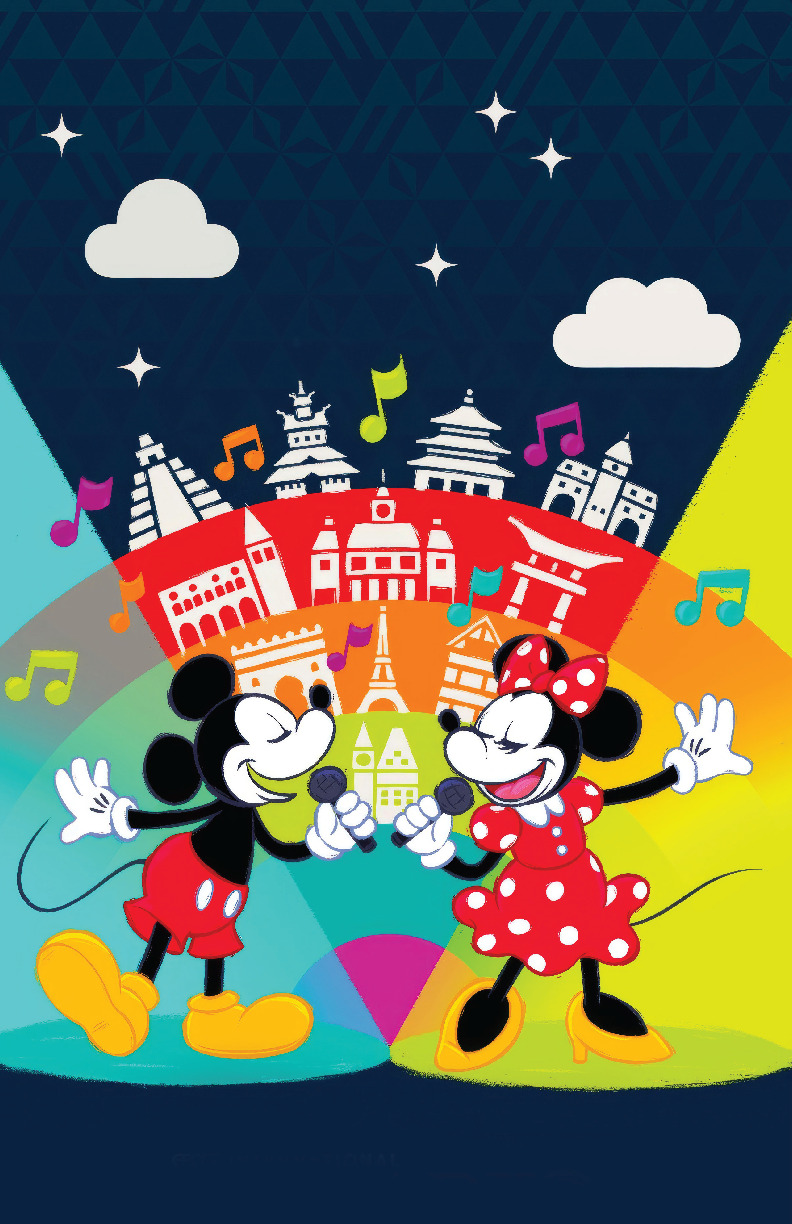 Walt Disney World Epcot Mickey Minnie Mouse Around The World Showcase Poster