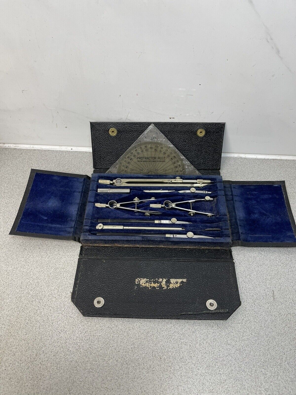 Vintage W H Harling London Engineering Technical Drawing Draughtsman Compass Set