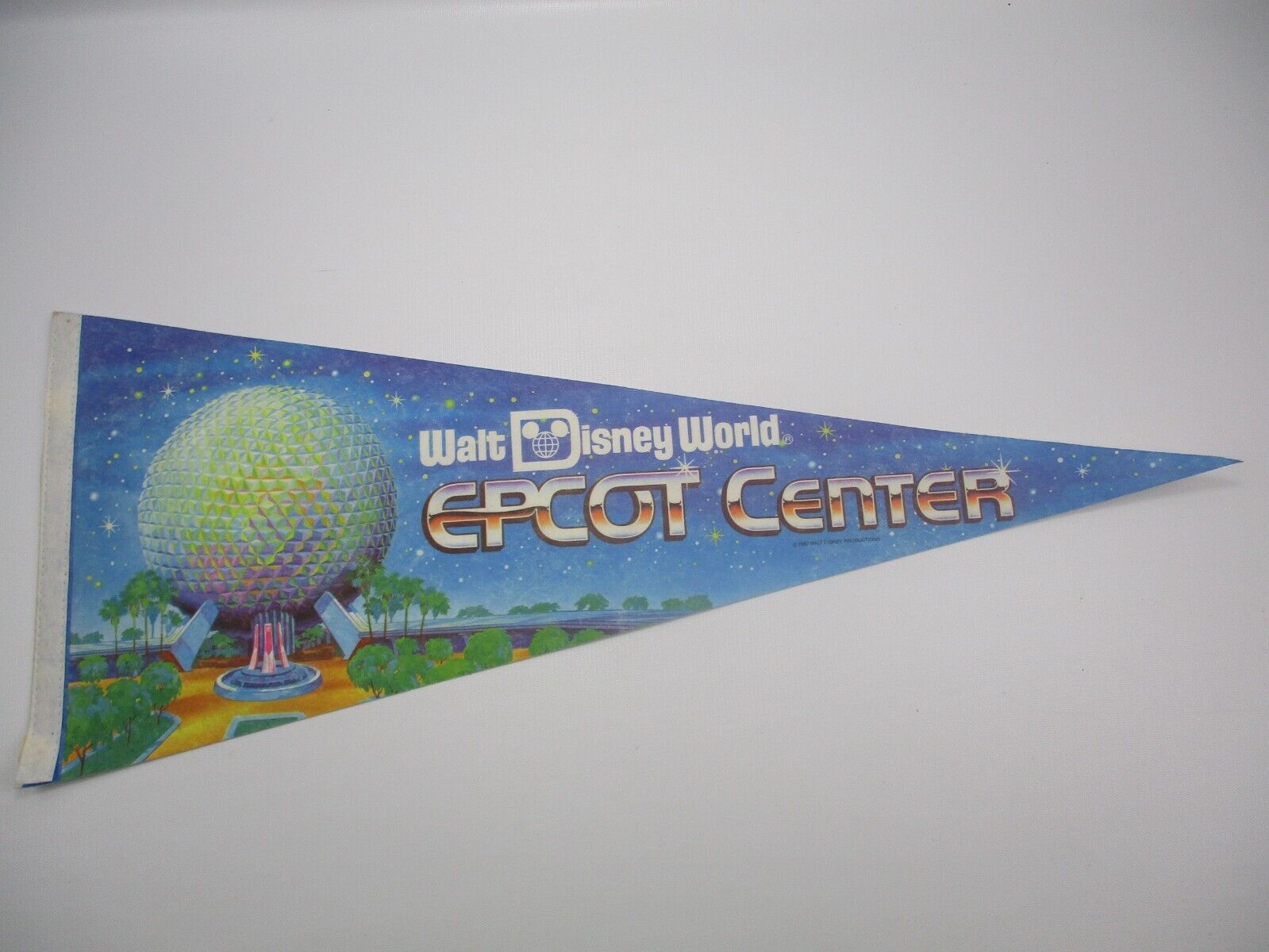 Vintage Felt Pennant Walt Disney World Epcot Center Florida, 28 x 11 inches 1982