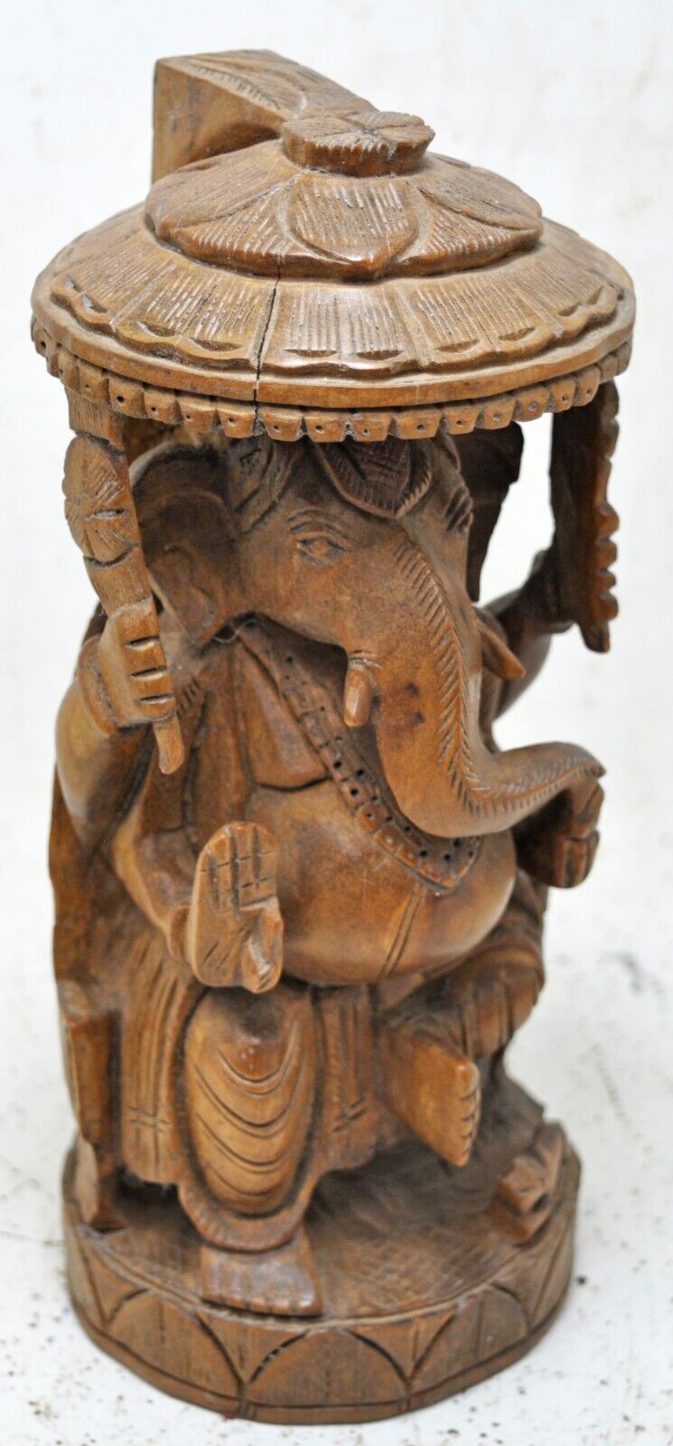 Antique Wooden God Ganesha Idol Figurine Original Old Hand Carved