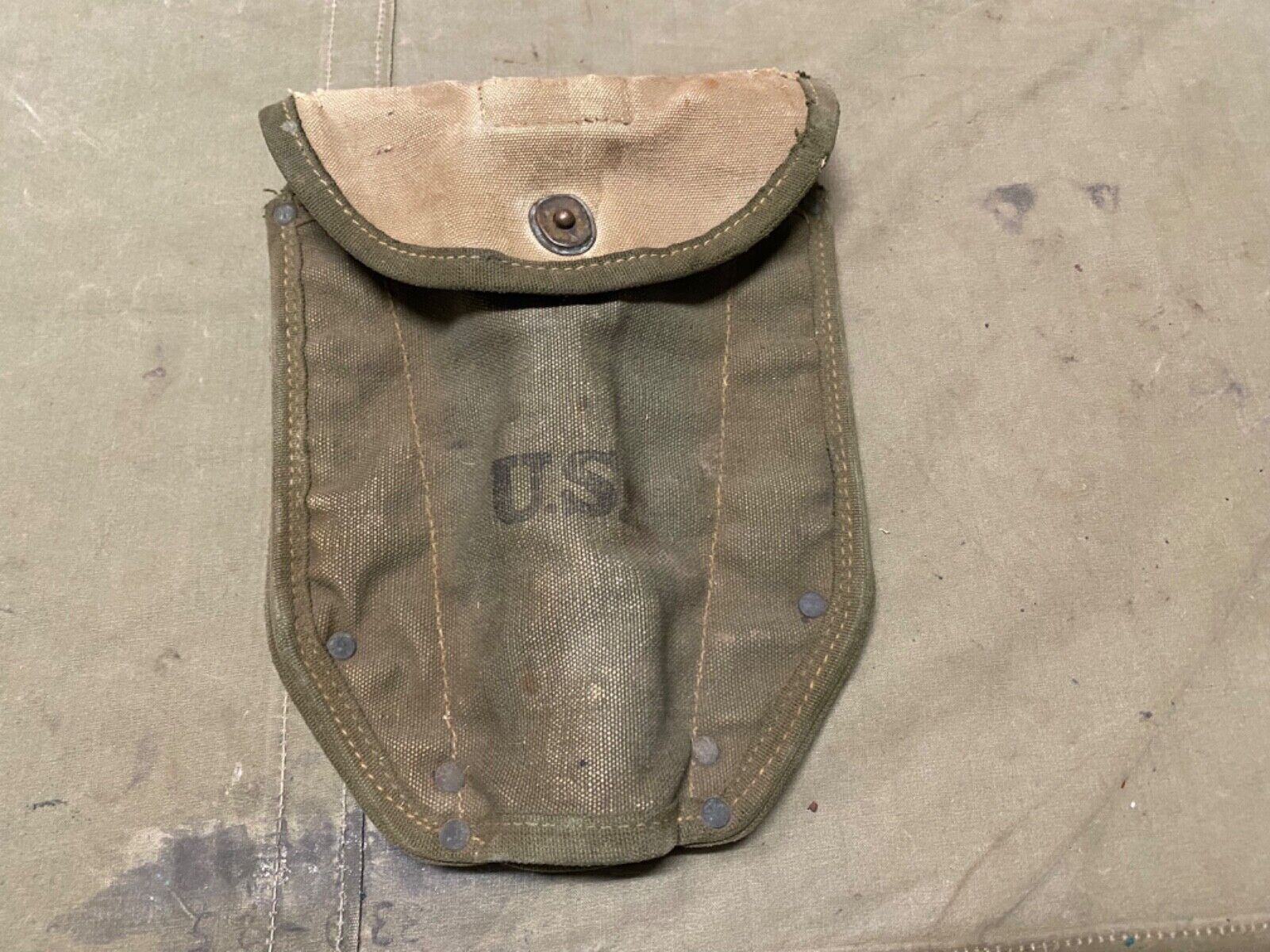 ORIGINAL WWII US ARMY M1943 M43 COMBAT FIELD SHOVEL CARRIER COVER-TRANSITIONAL