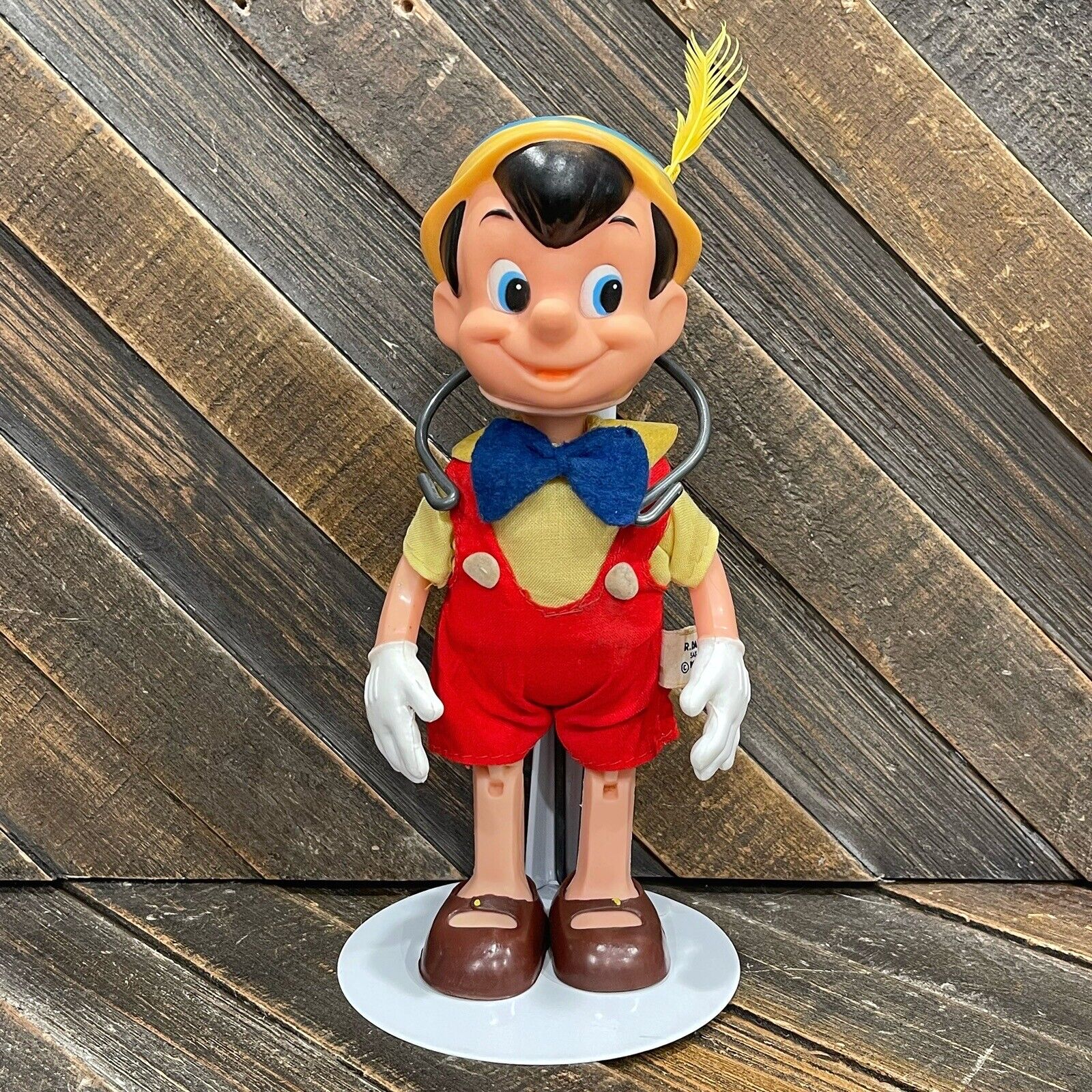 Vintage 1960s Disney Pinocchio Hard Rubber 8.5” Figurine Doll R. Dakin RARE VGC